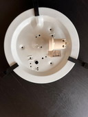 Lampada da soffitto vintage massiccia – vetro opalino rigato a forma di piramide