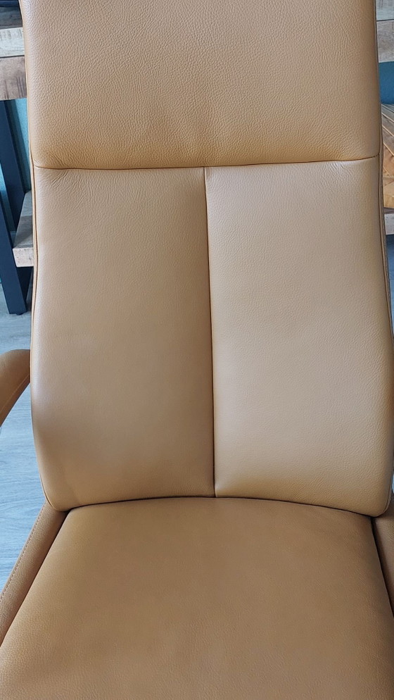 Drehbarer Relaxsessel mit Chromfuß, Verstellbarer relaxsessel, Leder, Silber (Foto 4 von 5)