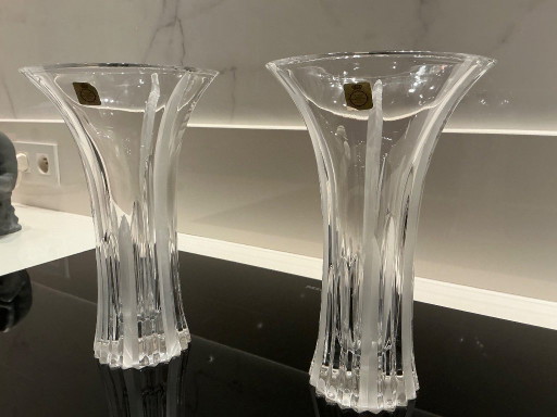 Two crystal vases