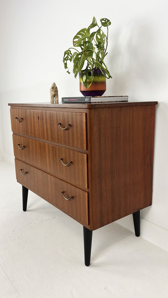 Image 1 of Zweeds vintage teak fineren ladekast 