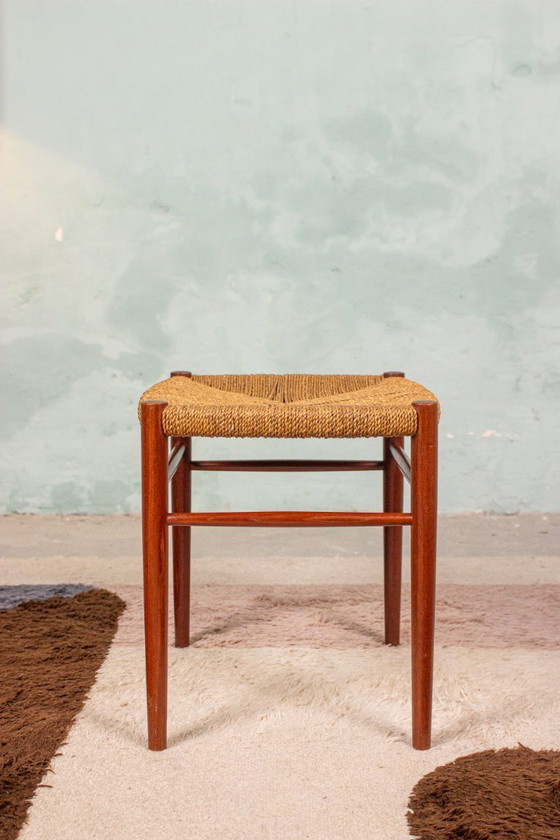Image 1 of Tabouret vintage en teck Soborg Niels Möller, style danois milieu du siècle