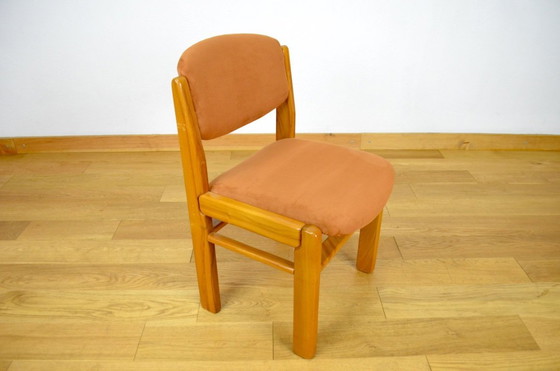 Image 1 of Set di 6 sedie della Maison Regain in olmo e tessuto, 1980