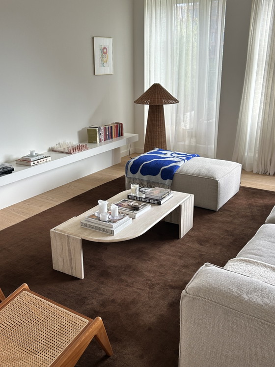 Image 1 of Vintage travertine teardrop coffee table, Italy 1970s