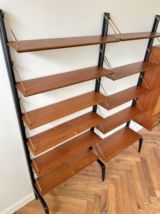 Image 1 of Vintage wandmeubel Webe Louis van Teeffelen teak jaren 50/60