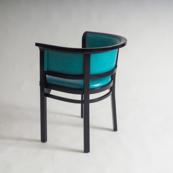 Image 1 of Poltrona nera con pelle turchese di Marcel Kammerer per Thonet