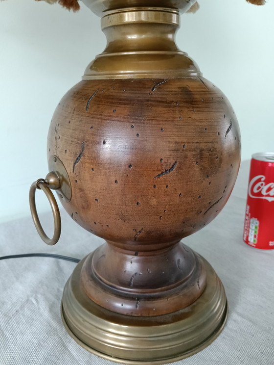 Vintage Table Lamp – Textile, Wood (photo 5 of 9)