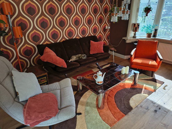 Sixties/Seventies Kuip Bankstel – 3-5 zitsbanken, Metal, Textile (photo 9 of 15)