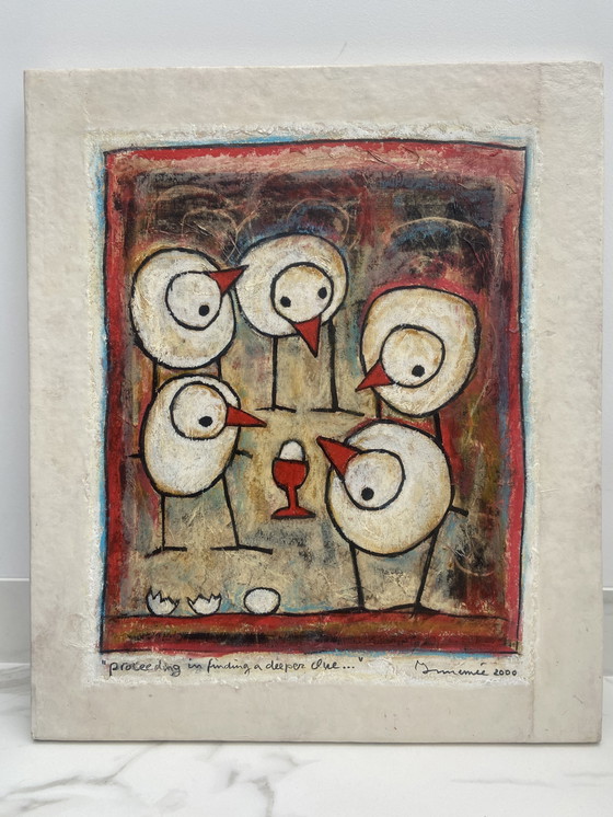 Image 1 of Hans Innemee, Proceeding in finding de deeper Clue. Geschilderd op paneel (hout). 