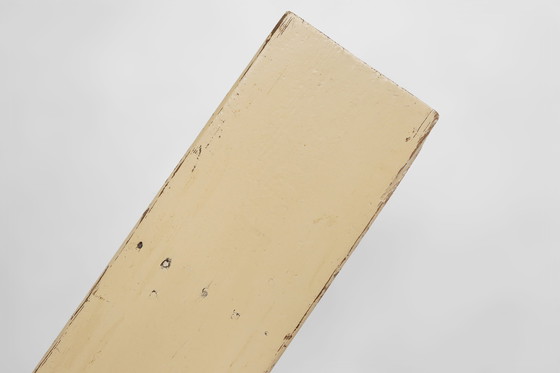 Image 1 of Rustic Hand-Crafted Beige Wooden Bench, France, 1900s