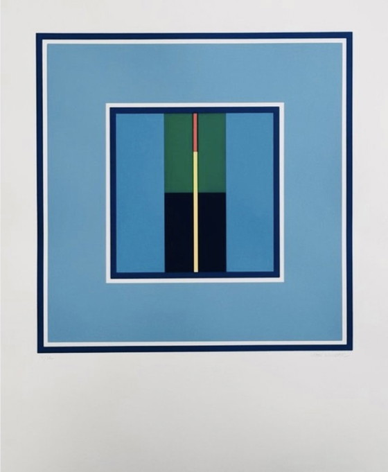 Image 1 of Léon Wuidar ( 1938 ) rare constructivist silkscreen from 1986