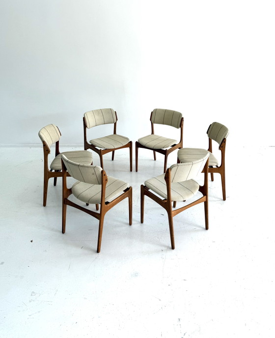 6 chaises de salle à manger vintage, modèle n° 49, Erik Buch ‘70 – Wood, Textile (photo 13 of 15)