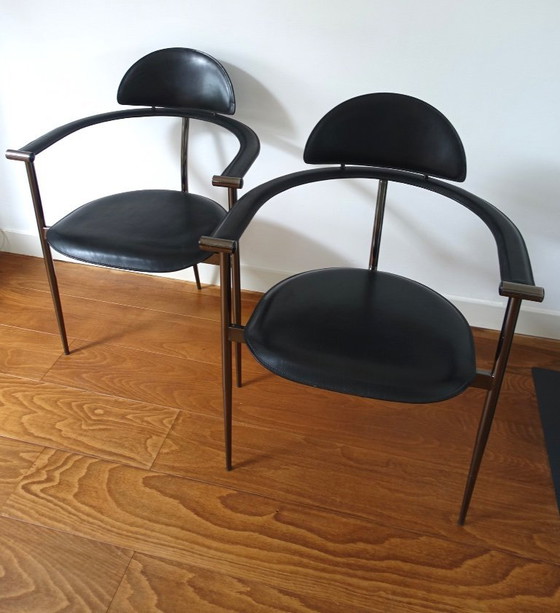 Image 1 of Ensemble de quatre (4) chaises de salle à manger « Stiletto » Arrben Italie années 1980