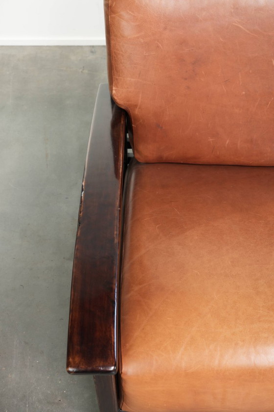 2 begehrenswerte cognacfarbene Rindsleder Art Deco Sessel aus dem 20. Jahrhundert – Leather (photo 7 of 13)