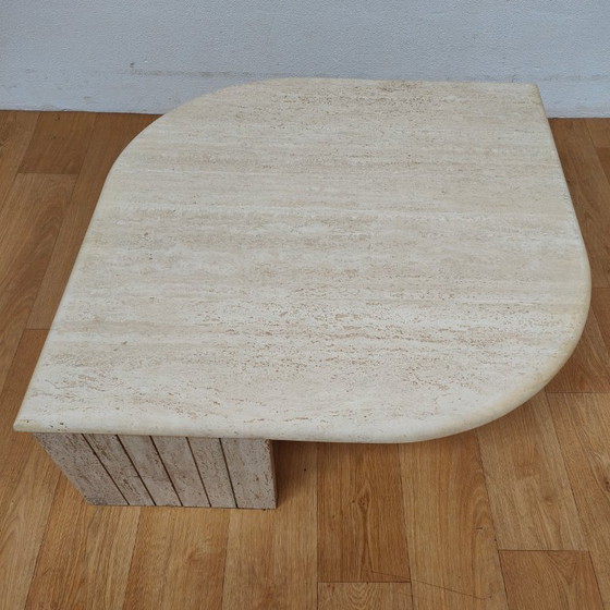 Travertin salontafel, beige, Travertine, Brutalist (foto 8 van 8)
