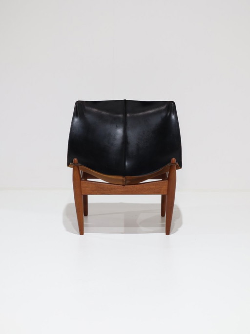 Illum Wikkelsø 272 Fauteuil Zwart Leer Teak Deens 1960s – Leather, Wood (photo 2 of 16)