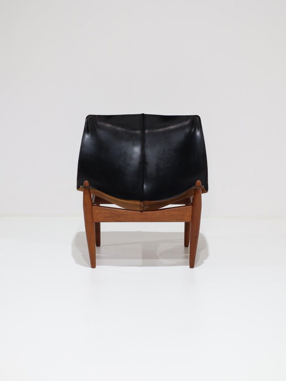 Illum Wikkelsø 272 Fauteuil Zwart Leer Teak Deens 1960s – Leather, Wood (photo 2 of 16)