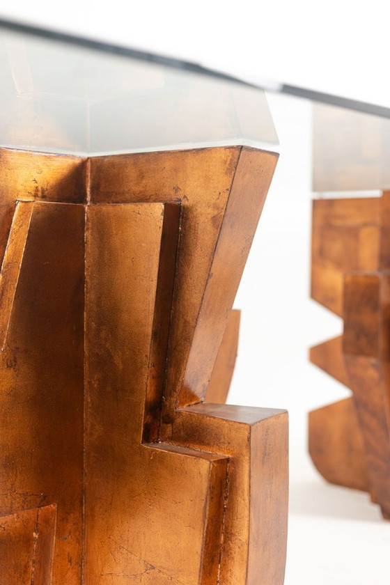 Image 1 of Matteo Ceccarelli. Sculpturale tafel in de "Brutalistische" stijl. Jaren 80.