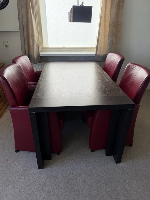 Mesa de comedor moderna wengué 160x90