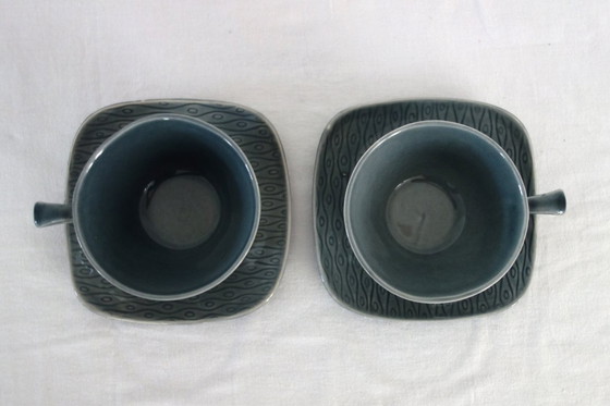 Image 1 of 2 Tassen mit Untertassen New Time Boch Frères 1955