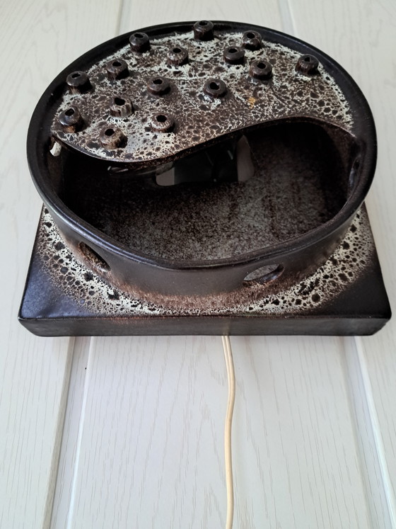 Image 1 of Vintage brutalist keramiek wandlamp – jaren 70 – space age sfeerlicht