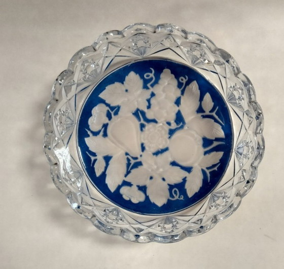 Image 1 of ciotola o piatto in vetro base decorativa blu