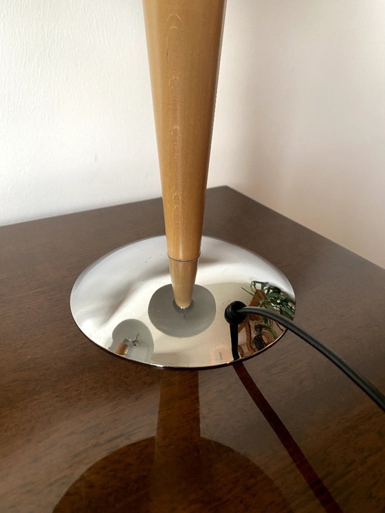 Image 1 of 2x Mid - Century Massive Chrome Mushroom Table Lamp Desk Lamp