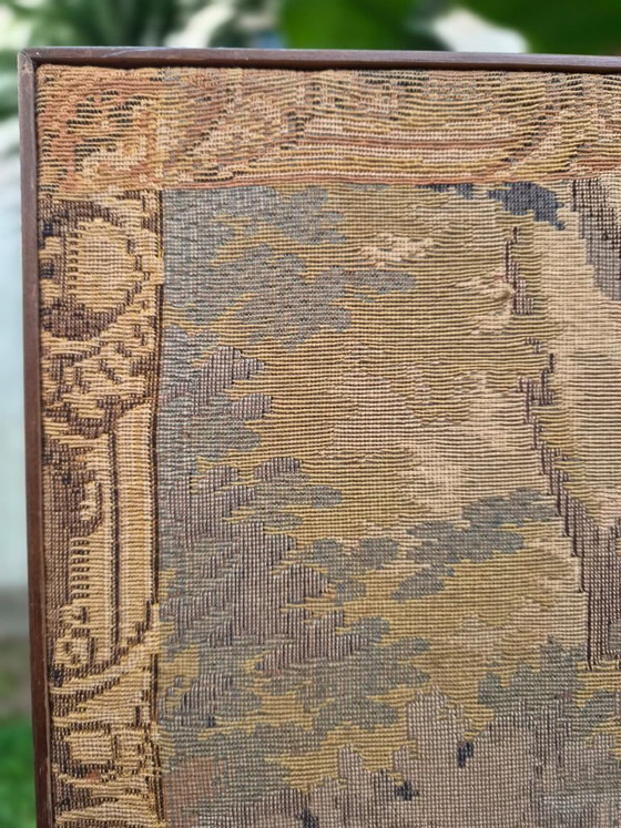 Image 1 of Grande tapisserie vintage Jules Pansu - Scène galante rococo