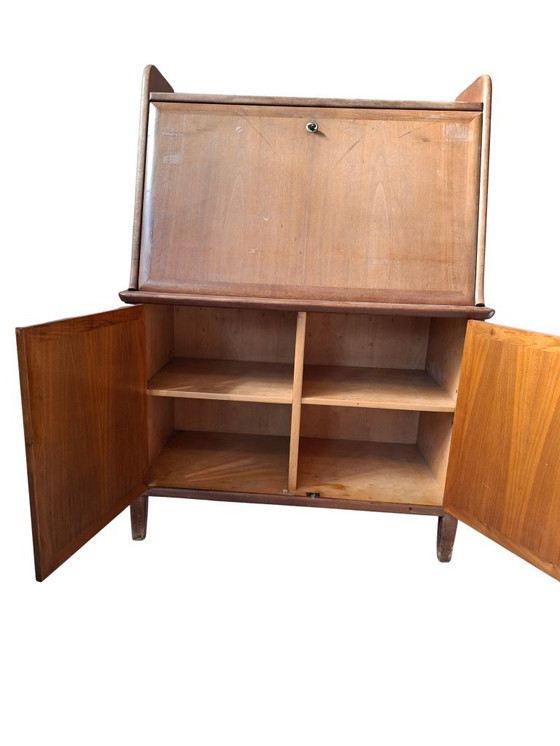 Image 1 of Original Vintage 1960s Mid-Century Modern Folding Desk Secretaire