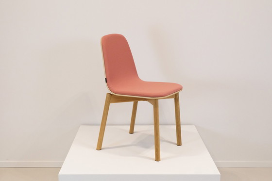 Image 1 of 2x Bogaets Silla de roble con tapicería rosa