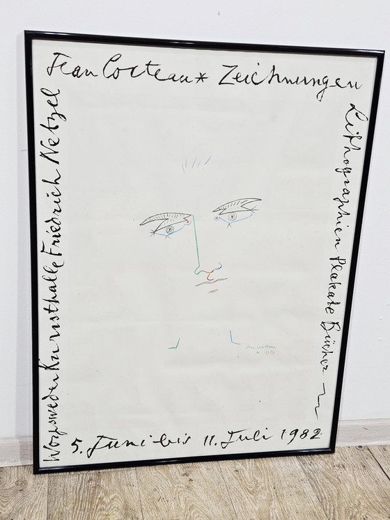 Affiche d'exposition originale de Jean Cocteau, 1982 – Glass, Paper (photo 15 of 17)