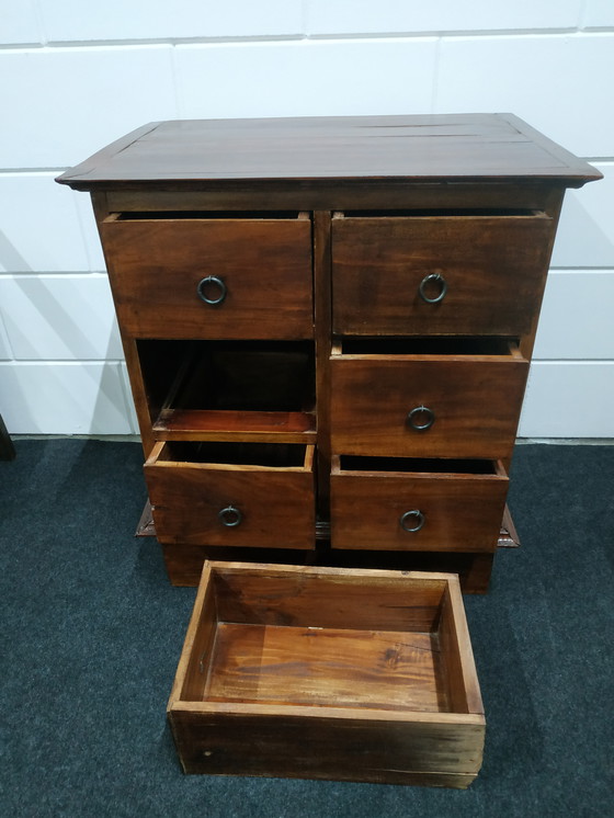 Image 1 of Rustic Vintage wooden chest of drawers wall cabinet