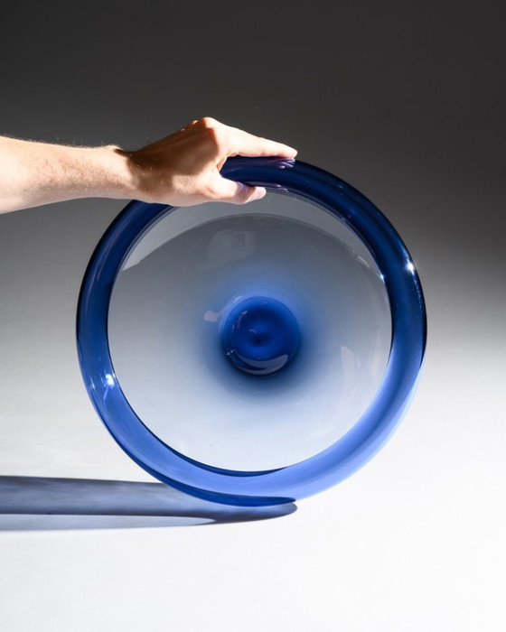 Image 1 of Ciotola Holmegaard “Provence” XL di Per Lütken Danimarca, anni '50 Ø 34 cm Blu cobalto