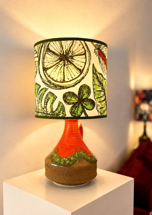 Draadloze vaaslamp van West-Duits aardewerk
