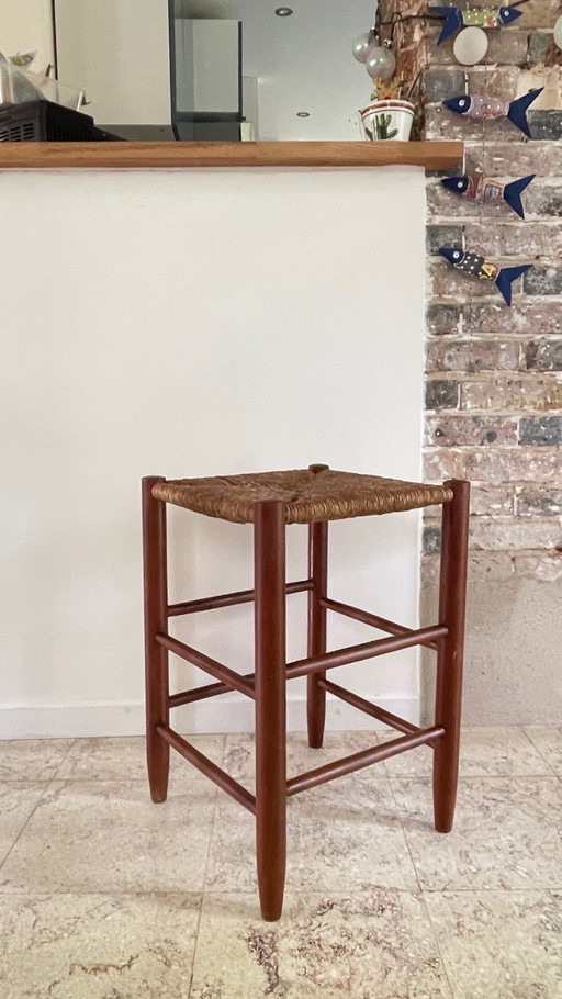 Vintage rieten kruk – krukjes, Wood, Other (photo 2 of 25)