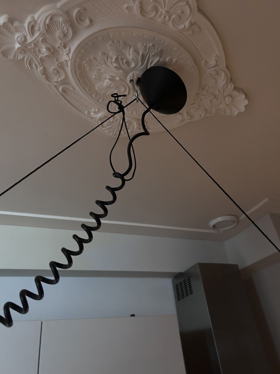Image 1 of Zeldzame Space Age Hanglamp in Dieprood – Verstelbaar Design uit de Jaren 70