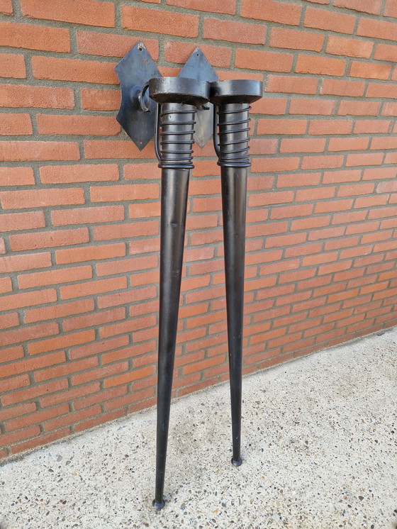 Image 1 of Beautiful set of large castle candlesticks 150 cm