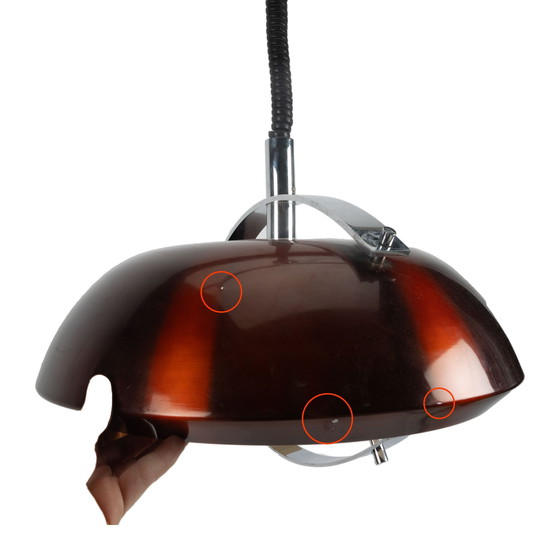 Image 1 of Red Metallic En Chrome 70s Hanglamp