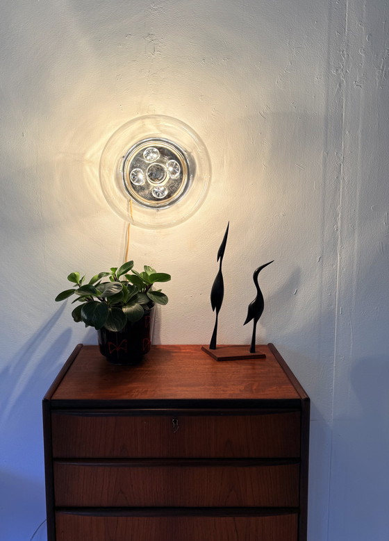 Image 1 of Lampada da parete vintage in stile "Globe" dell'era spaziale, Glashütte Limburg '70