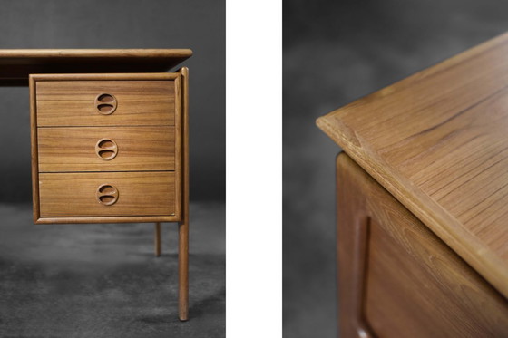 Image 1 of Scrivania Mid-Century vintage moderna in teak marrone di Arne Vodder per GV Møbler, Danimarca, anni '60