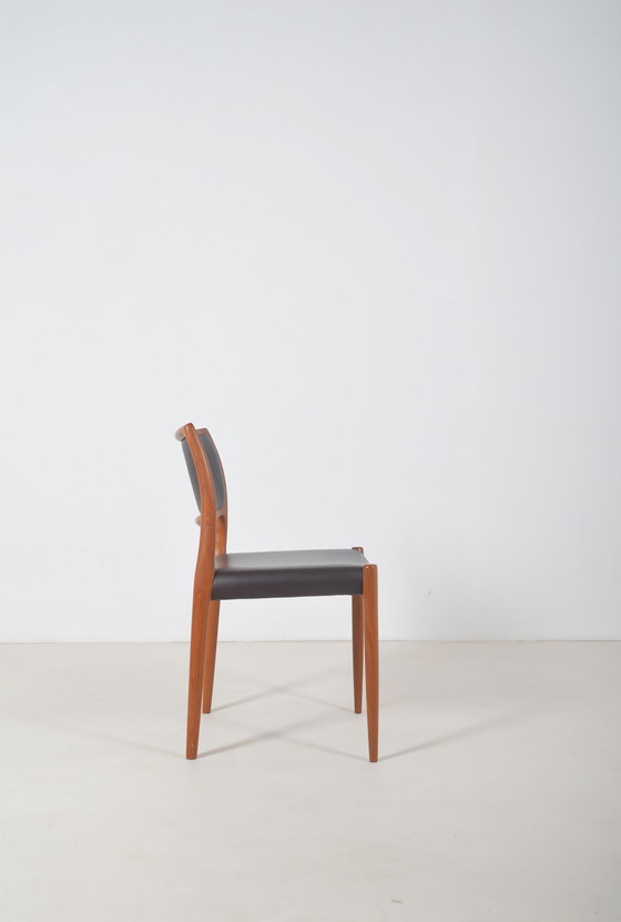 Image 1 of Set Of 6 Chairs Model 80 Designed By Niels Møller, 1960s