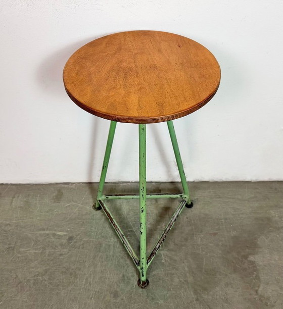 Image 1 of Green Industrial Workshop Stool, 1960s