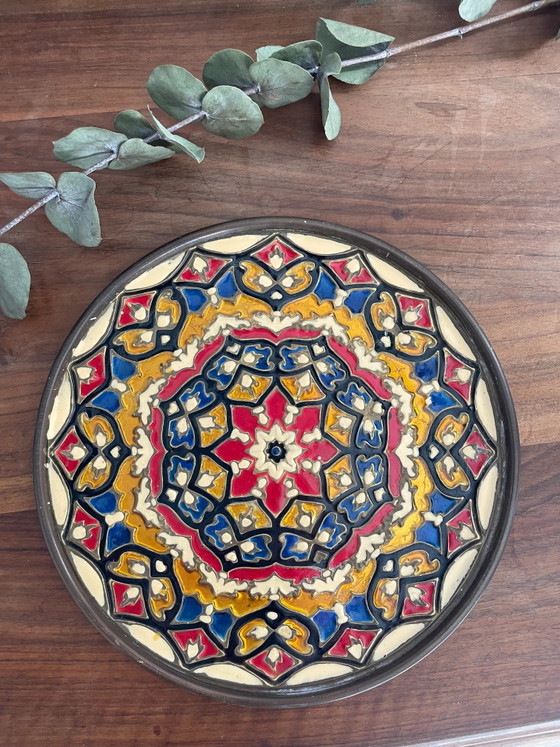 Geëmailleerde messing wandplaat – Wanddecoratie, Brass (photo 2 of 3)