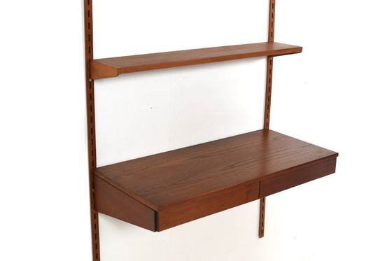 Image 1 of Teak Shelf System with Desk Top by Kai Kristiansen 1960s
