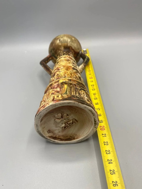 Italian Ceramic Vase Candle Holder with Antique Embossed Design – Decorative Objects (photo 4 of 4)