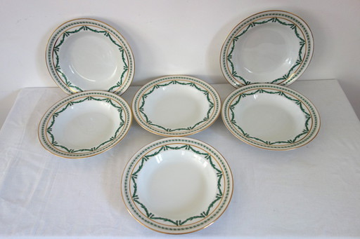 6 Winkle & Co Whieldon Road soup plates circa 1910