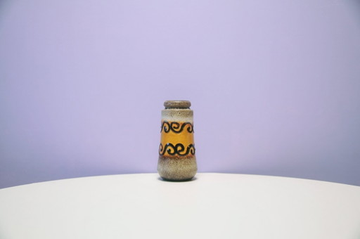 Braune & ockerfarbene West Germany Vase