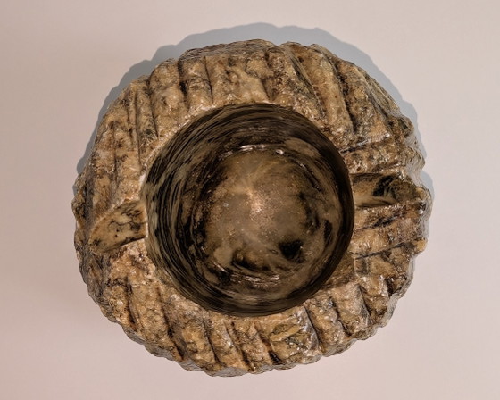 Image 1 of Brutalist Vintage Onyx Marble Ashtray / Vide-Poche – 1970s – 2.8 kg