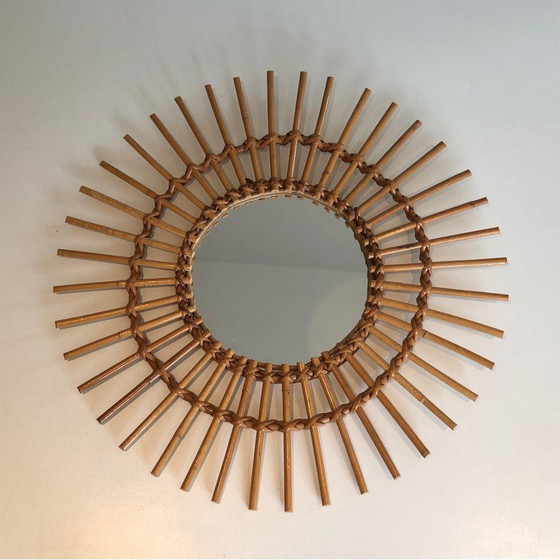 Image 1 of Vintage rattan mirror, 1970