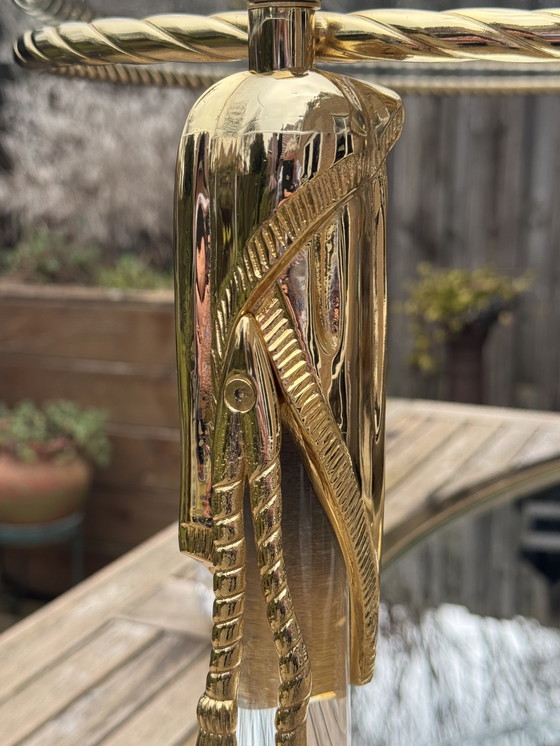 Image 1 of Tavolino da caffè Hollywood Regency | Italiano, dorato e a specchio | ca. 1975)