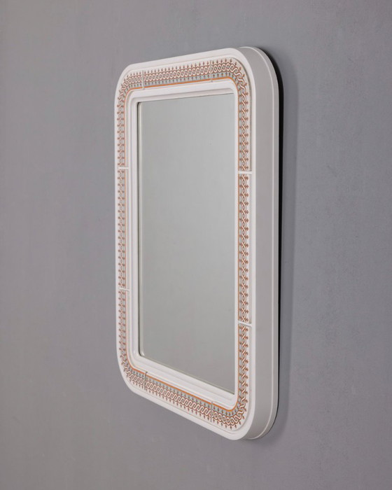Image 1 of Vintage plastic wandspiegel met Carrara matte afwerking, jaren 70